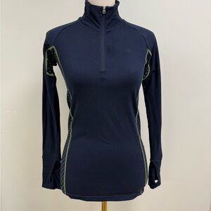 Aerie f.i.t. Navy Blue 1/4 Zip Long Sleeve Pullover - Small